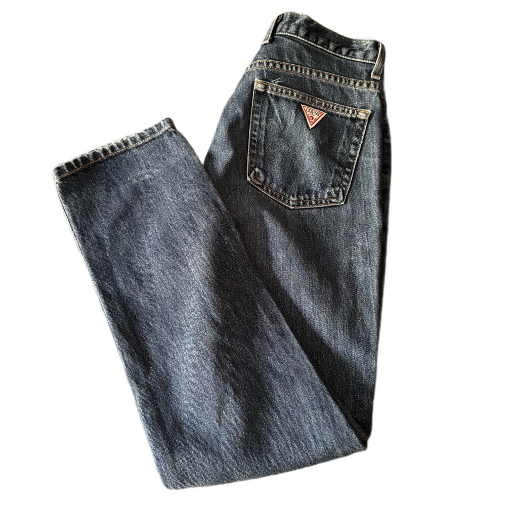 Vintage Rare 90’s Guess Women’s Blue Straight Classic Fit Narrow Leg Jeans Sz 30